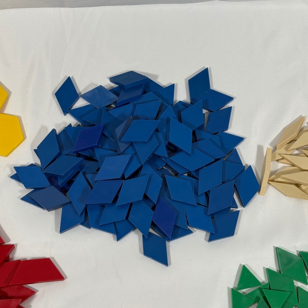 405 Geometric Pattern Blocks Multicolor Shapes Tangram Classroom For Math - Picture 7 of 11